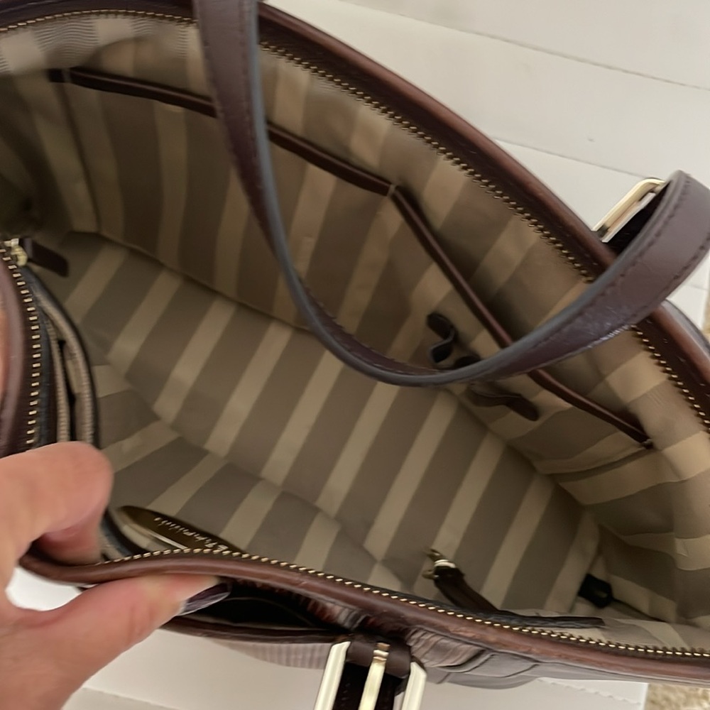 Brahmin brown wood print adjustable strap bag - Picture 7 of 14